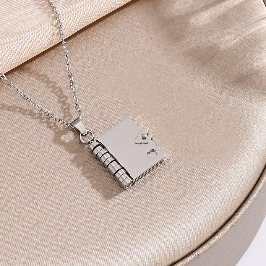 Pagelace Book Pendant Necklace