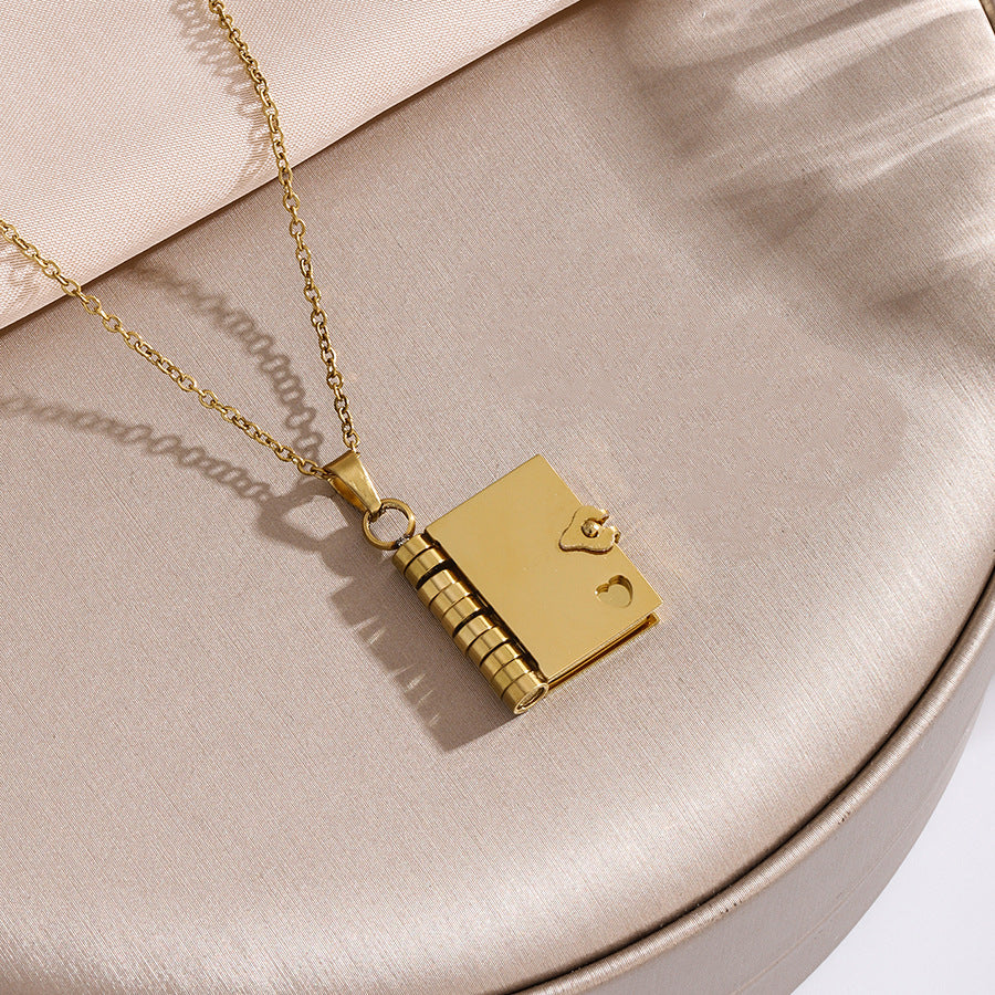 Pagelace Book Pendant Necklace