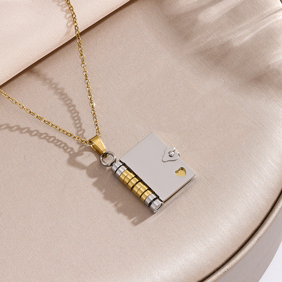 Pagelace Book Pendant Necklace